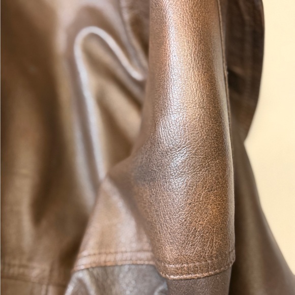 Burk’s Bay Oversized Brown Leather Bomber Jacket - Picture 8 of 17